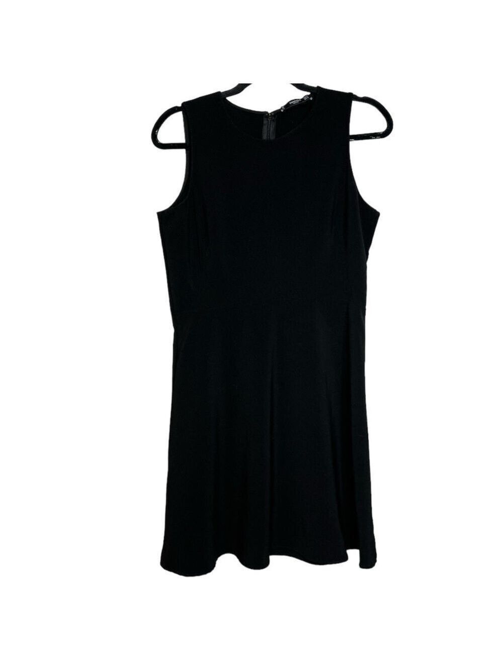 Mango Sleeveless Classic Little Black knee Length Sheath Dress, size M
